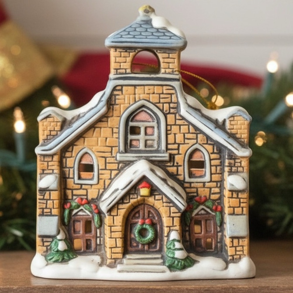 Lefton Colonial Village Church 05817 Tealight Candle Holder Vintage 1986 No Box